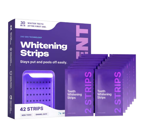 Whitening Strips - 30Min Quick White Gel Strips Gentle for Sensitive Teeth Stain Removal Oral Care