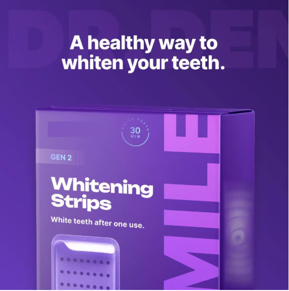Whitening Strips - 30Min Quick White Gel Strips Gentle for Sensitive Teeth Stain Removal Oral Care